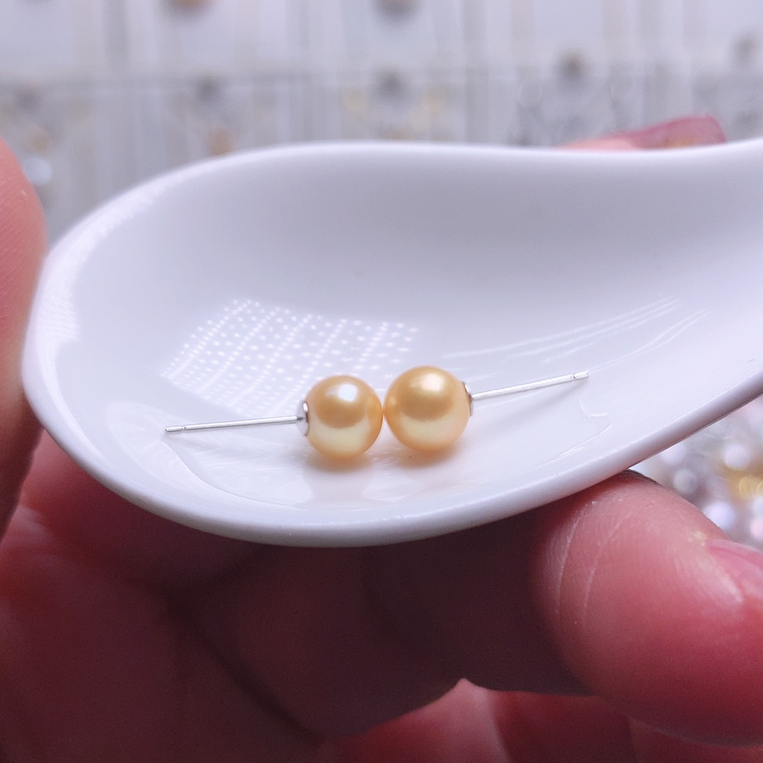 淡水珍珠耳饰银S925镶嵌