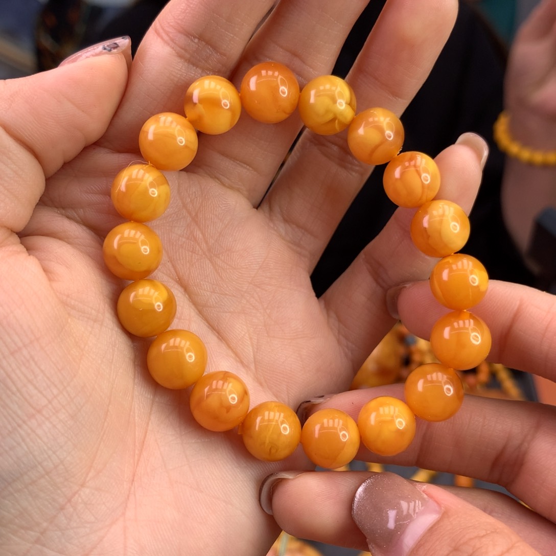 蜜蜡手串未镶嵌天然