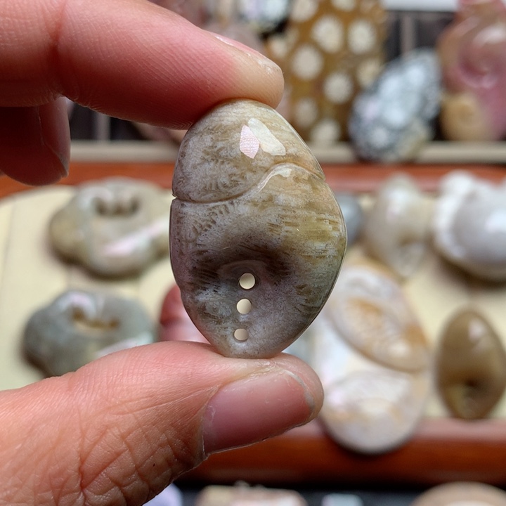 硅化珊瑚（珊瑚玉）颈饰未镶嵌