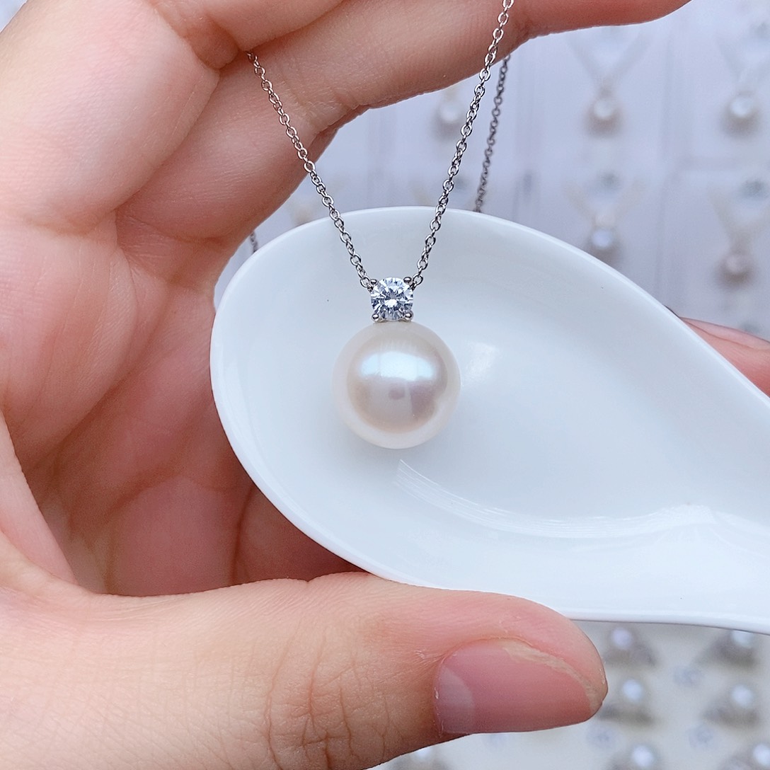 淡水珍珠银S925镶嵌颈饰