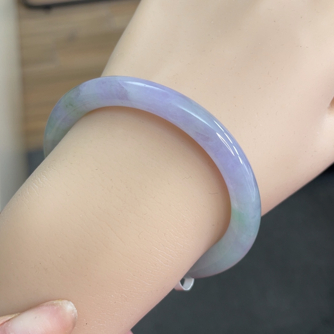 【闪购商品】翡翠手镯（贵妃镯）未镶嵌福禄寿圆条5354圈31号
