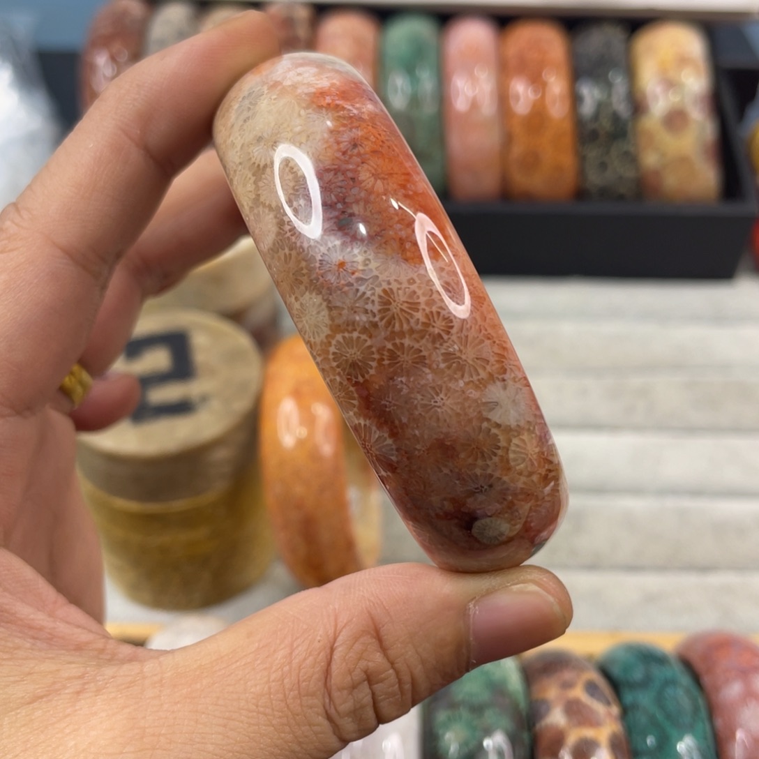 未镶嵌手镯硅化玉