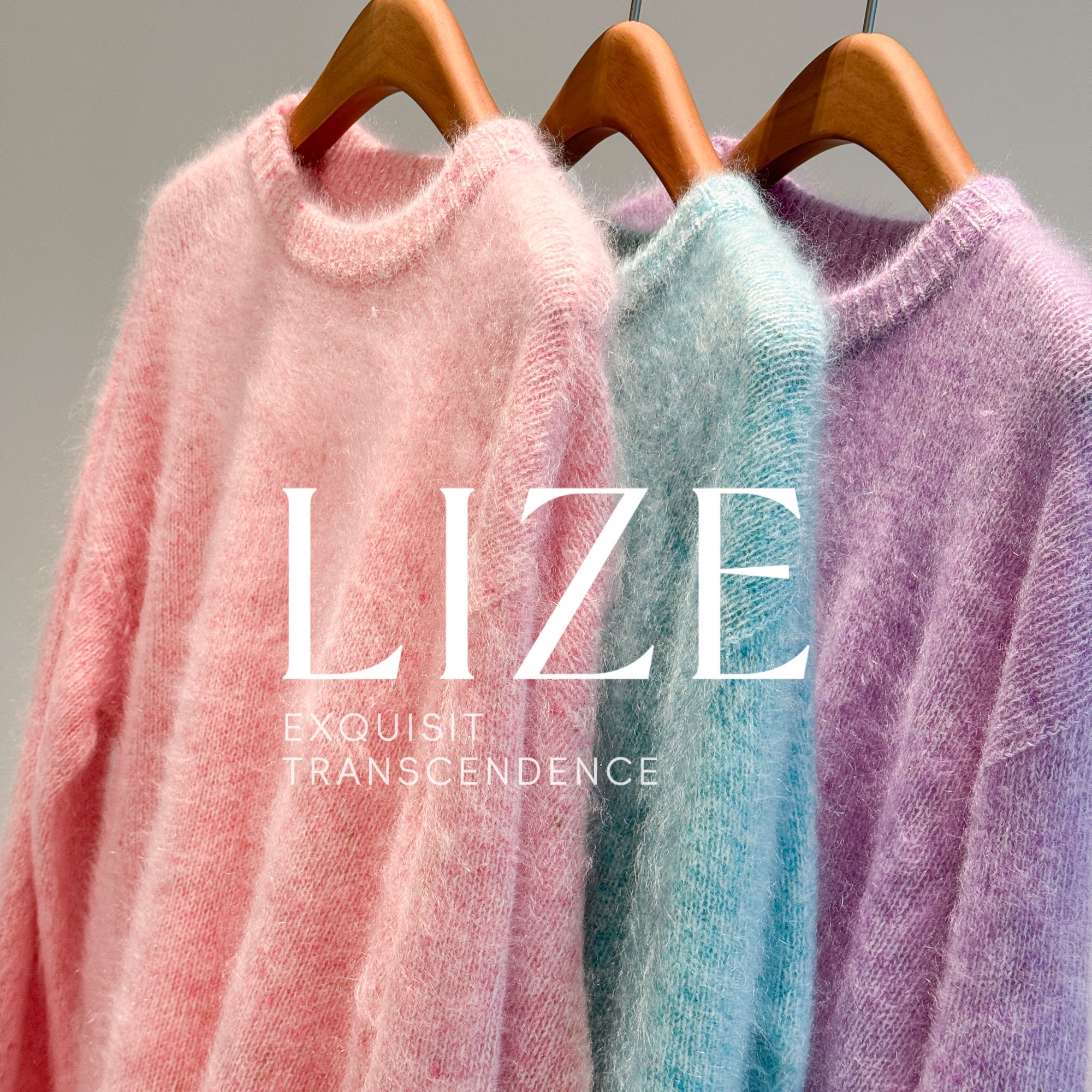 LIZE「柔焦滤镜.L0308」定织金丝100山羊绒.拉毛拉绒毛衣