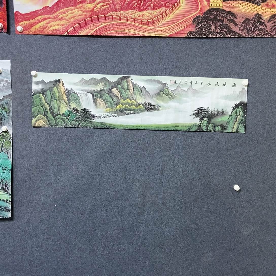 国画四尺对开一副