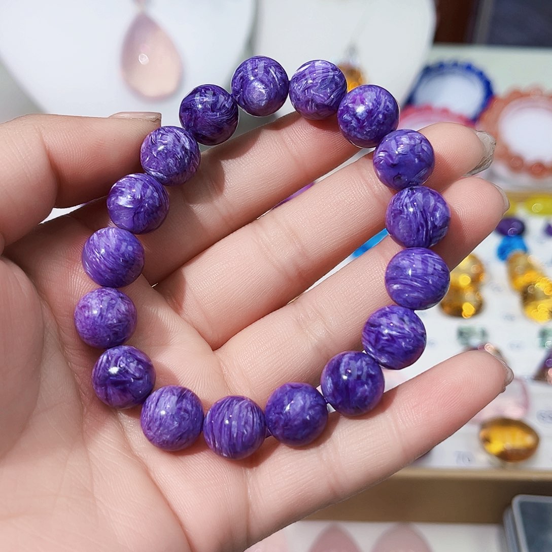 查罗石（紫龙晶）手串未镶嵌天然