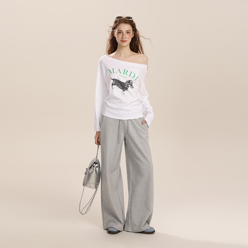 Mardi 玛尔帝秋季新款时尚打底长袖外穿上衣时尚休闲针织宽松