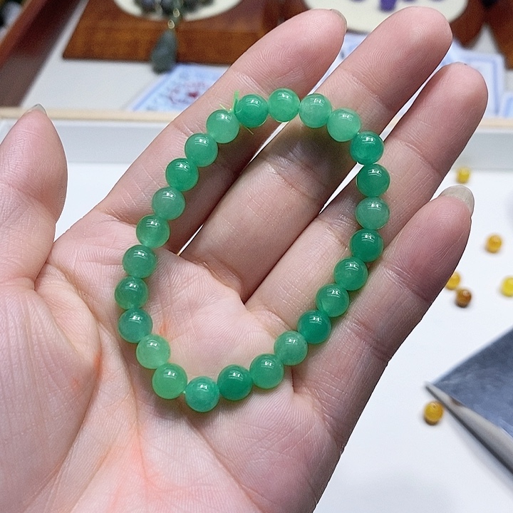 翡翠散珠用****7冰绿珠子卡6