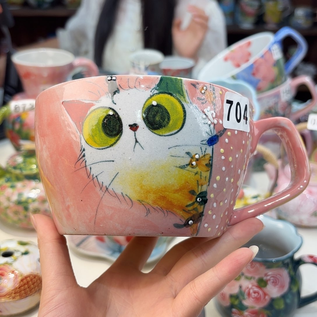 瓷片景德镇手绘高温釉下彩陶瓷茶具