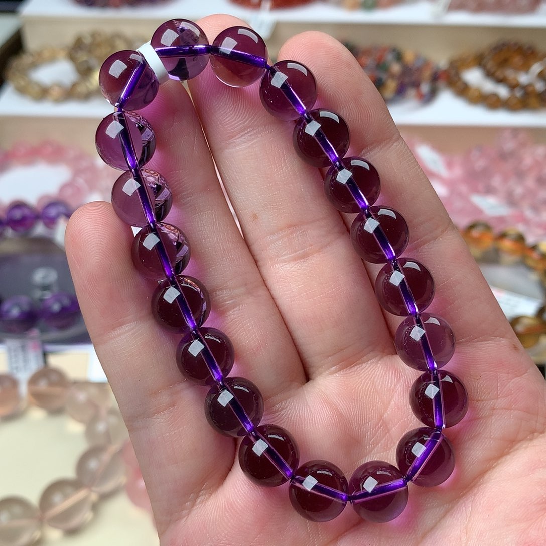 水晶手串未镶嵌紫水晶