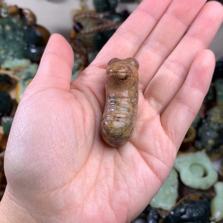 岫岩河磨玉（透闪石质玉）手把未镶嵌