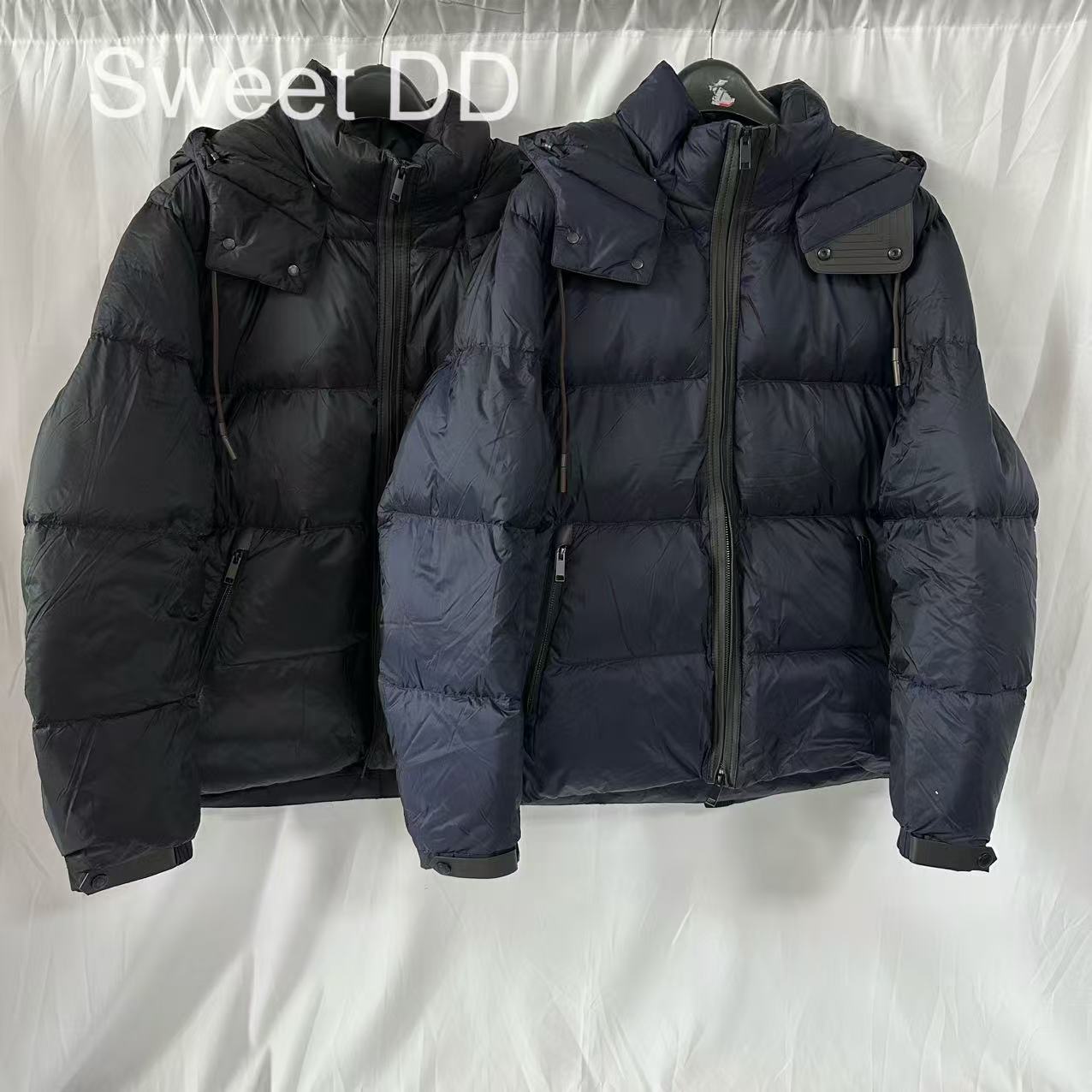 无品牌双色男士皮革拼接羽绒衣/J