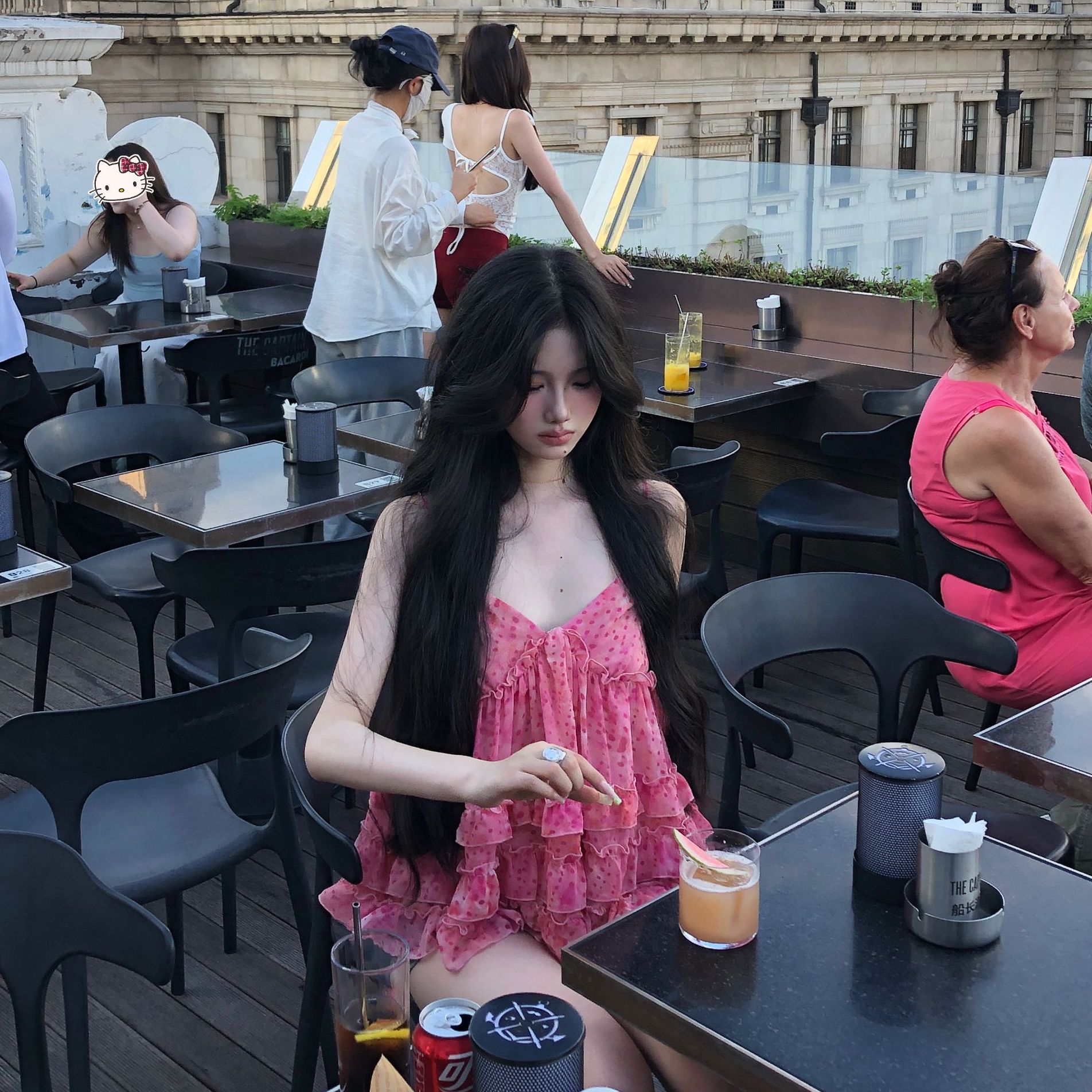 刘德瓜LDG【恋爱循环】甜辣波点印花吊带背心荷叶边蛋糕下摆上衣