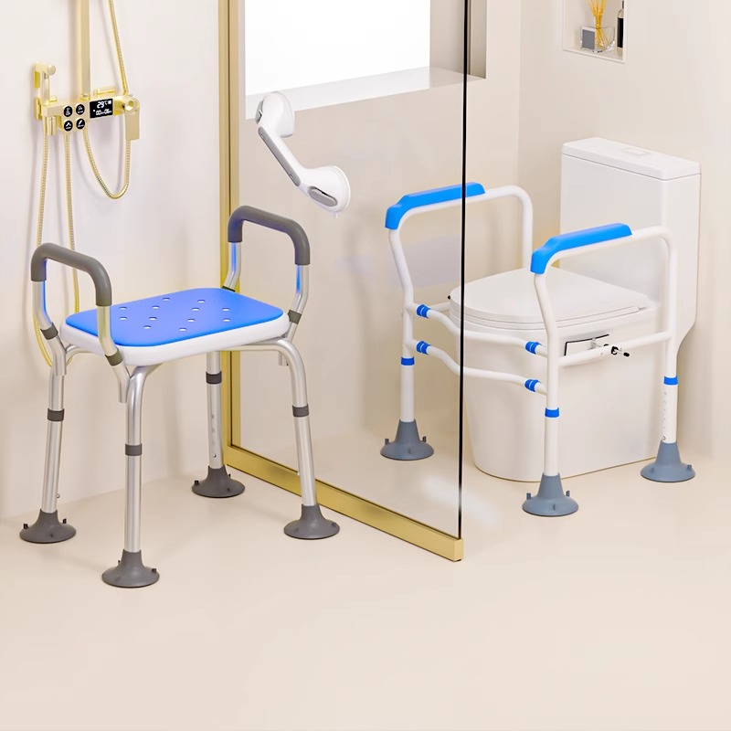 家用坐便扶手栏杆折叠凳卫生间厕所洗澡椅马桶扶手老人安全助力架
