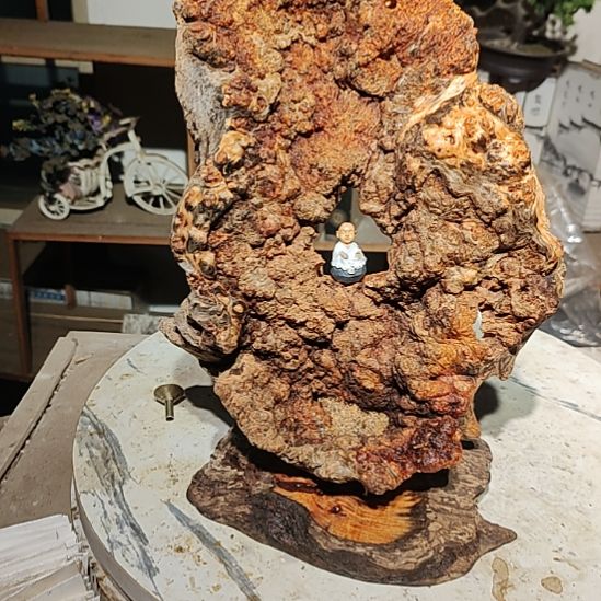 泥塑24北沉香琥珀木天然造型山水摆件