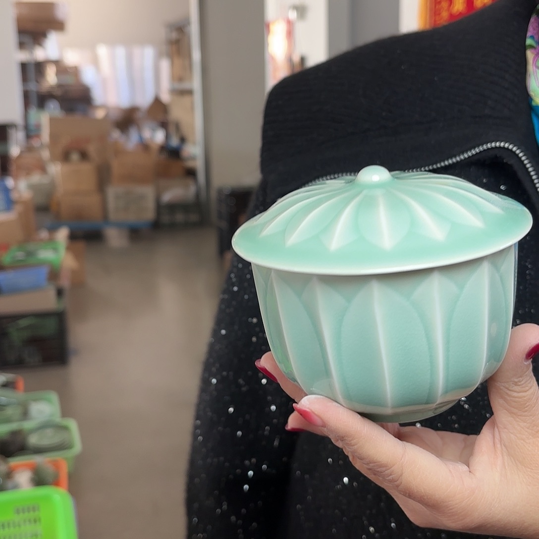 龙泉云间青瓷小米茶器