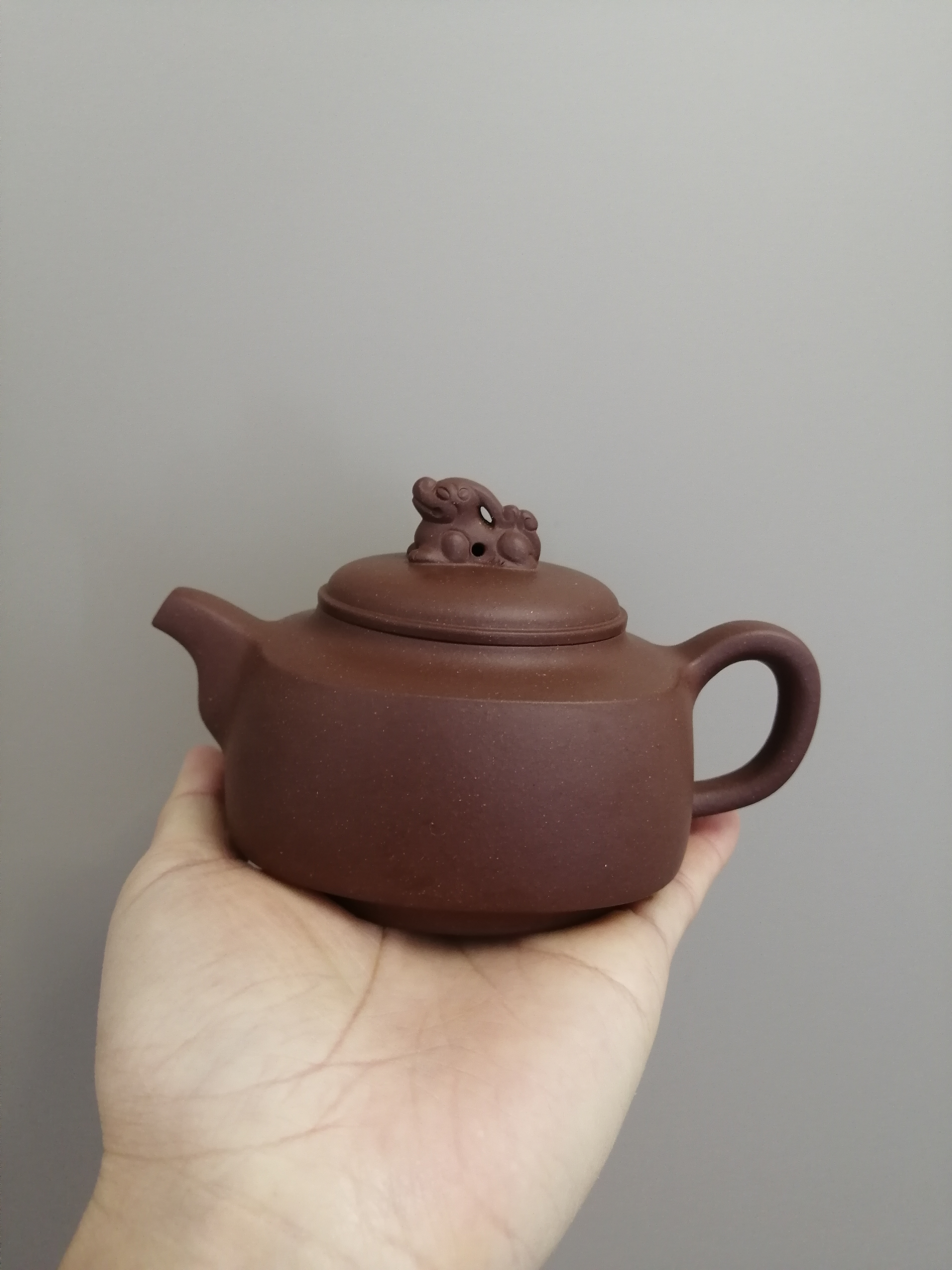 原矿紫泥半手混方壶