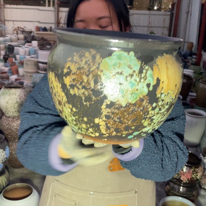 紫砂花盆口30高25正品正品