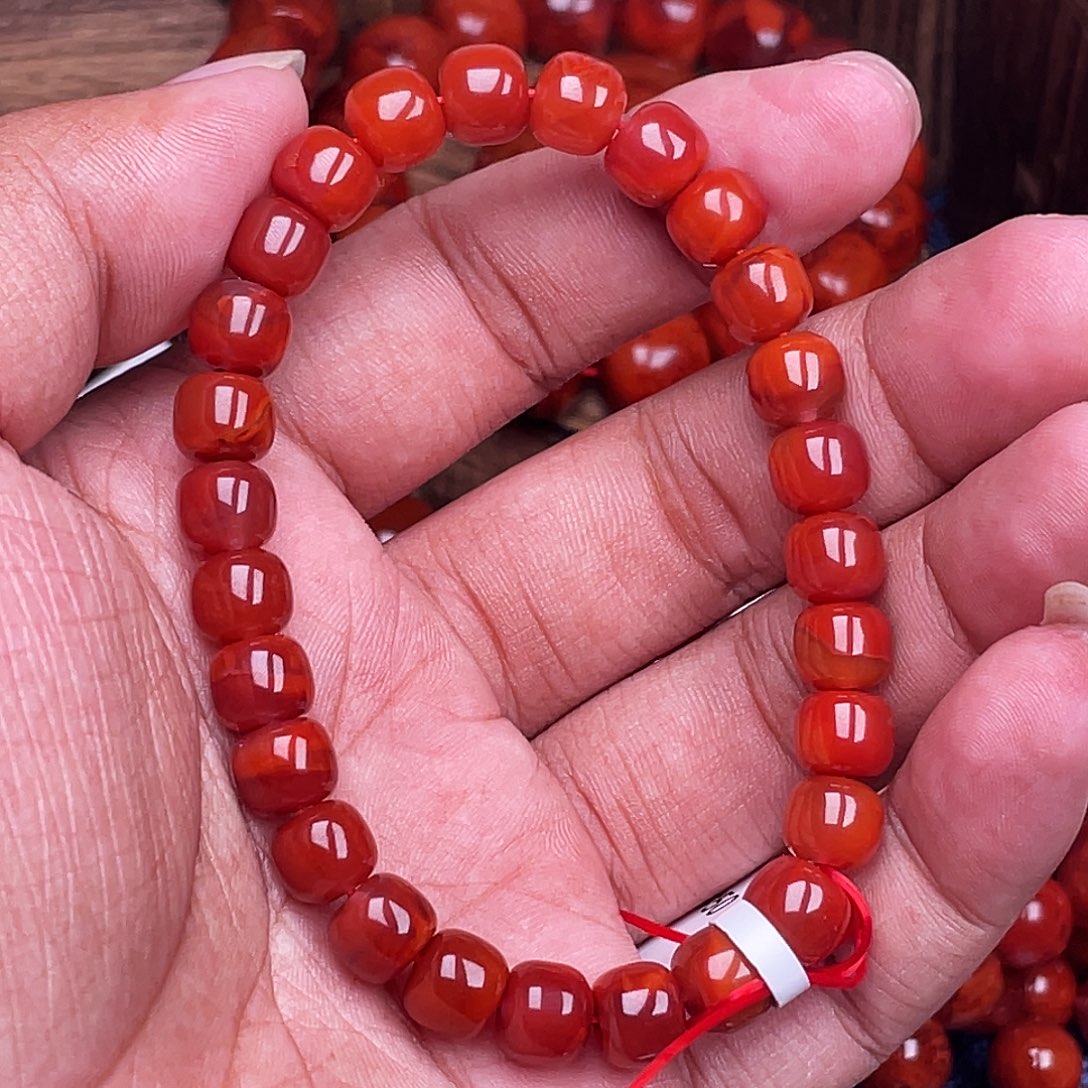 南红玛瑙未镶嵌手链南红瓦西卡8老型原矿