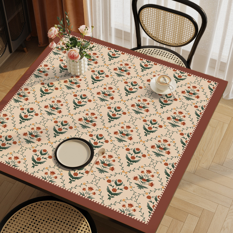 B方餐桌美式轻奢高级感方桌防水防油免洗皮革桌垫餐桌垫茶几台垫