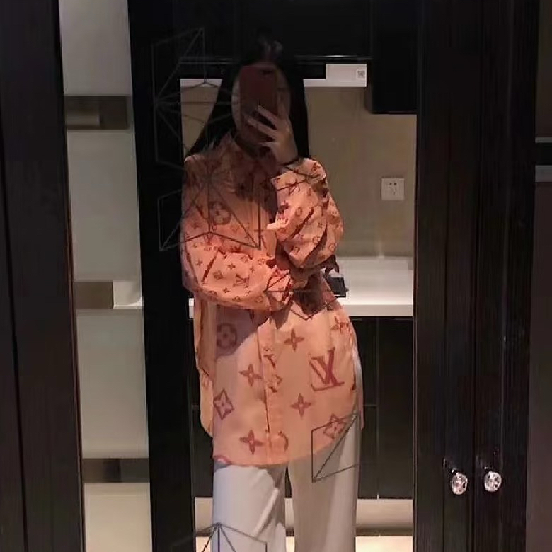 未使用 LouisVuitton/路易威登 002791 老花休闲长袖衬衫 46码