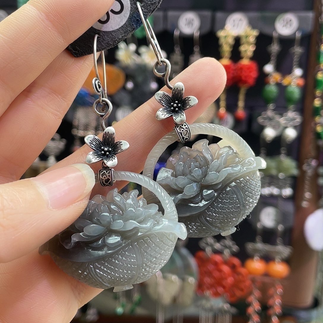 梅***歌南红玛瑙银S925镶嵌耳饰113ghggg