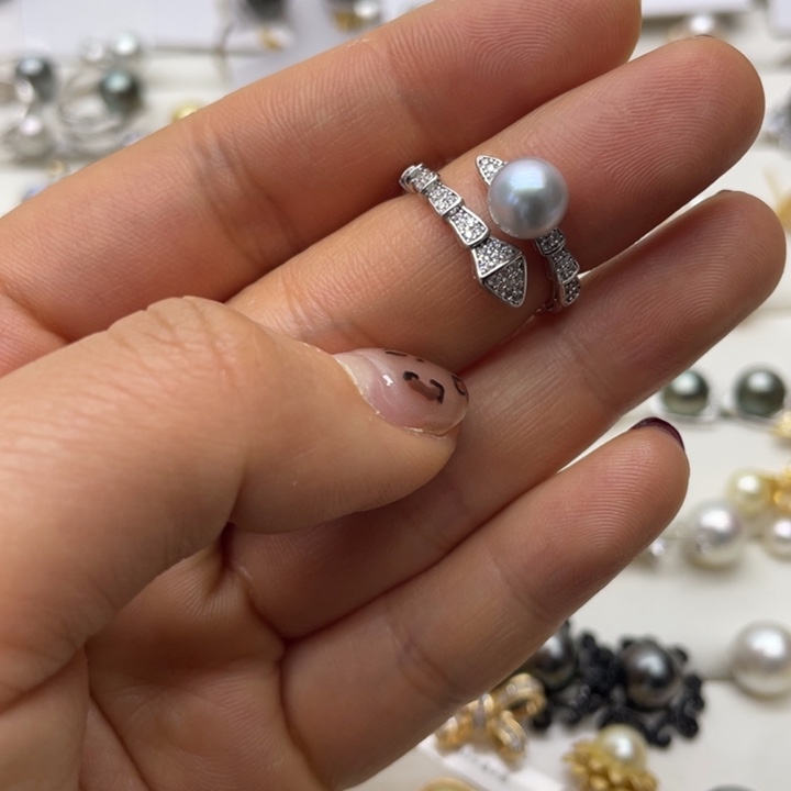 海水珍珠戒指银S925镶嵌