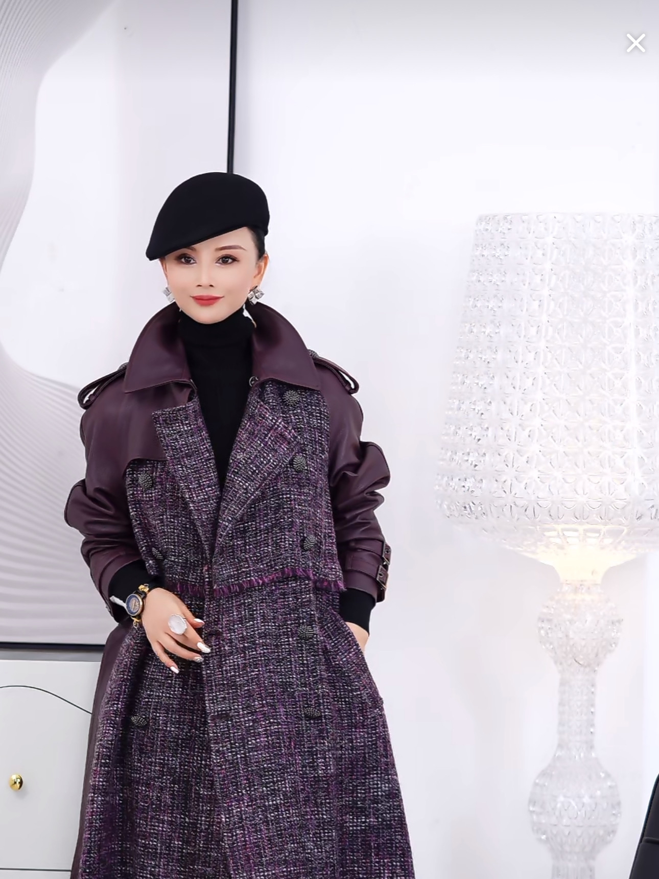 【NG】秋冬收腰设计师款拼皮外套