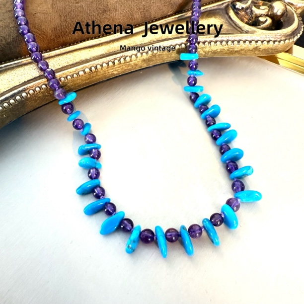 铜合金项链 意大利 intini爷爷蓝紫色小项链轻奢【正品中古】