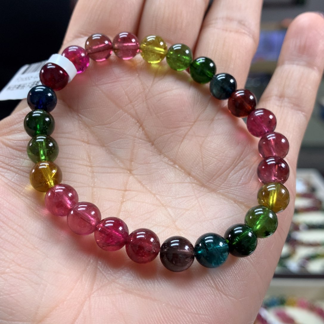 碧玺手链未镶嵌7.5毫米左右