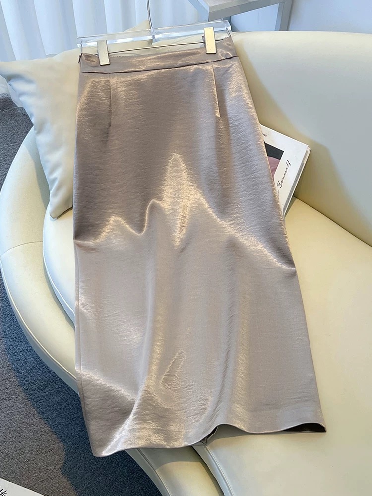 2519款新中式纯色净版半身裙