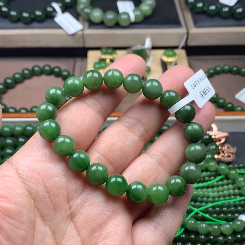 【闪购商品】和田玉（碧玉）手串未镶嵌10mm漏款