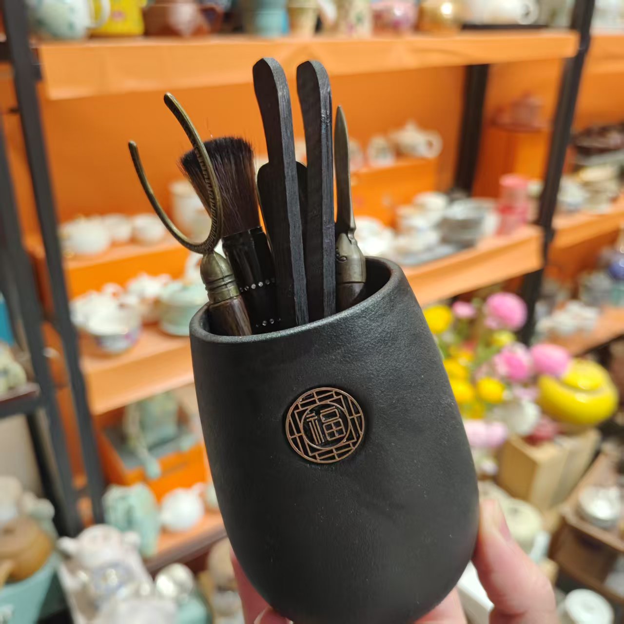  黑色路宝百福茶道+五君子-5499-0104