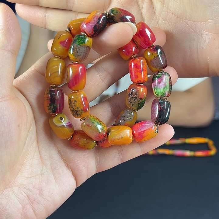 未镶嵌玛瑙手饰T30记忆之石带原皮带坑发其一