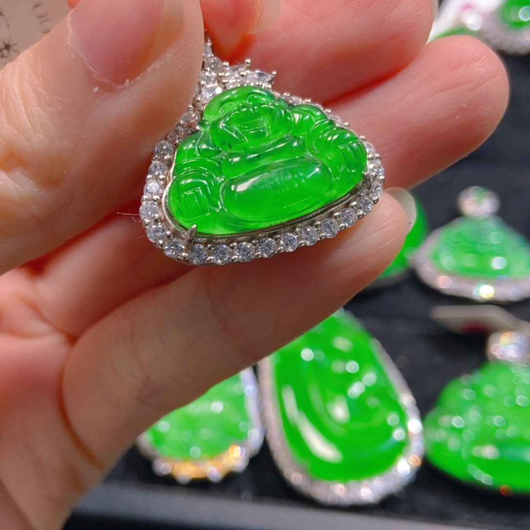 翡翠吊坠(不含链)银S925镶嵌