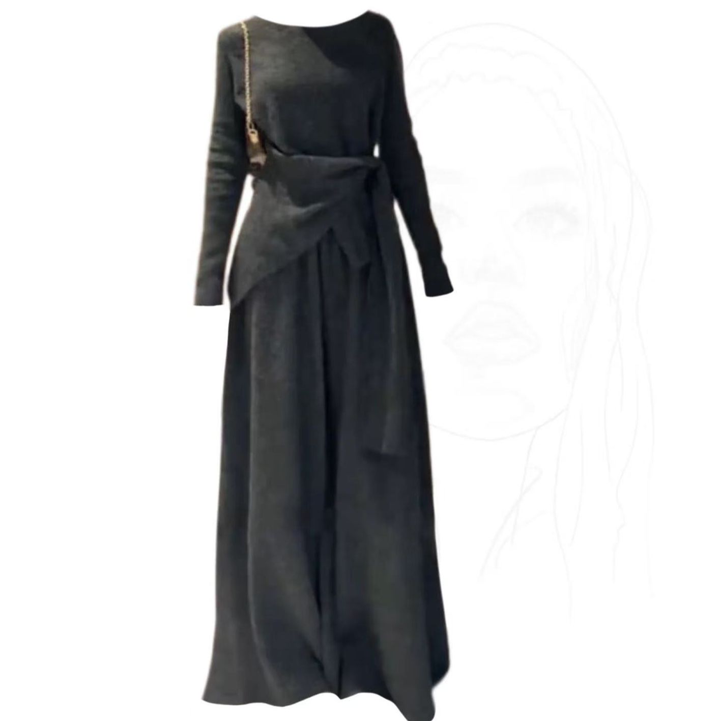 阿遥家【巴黎慢调】韩系穿搭慵懒风套装两件套