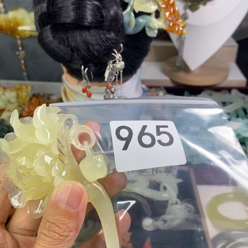 【闪购商品】岫玉发饰未镶嵌如**行发簪