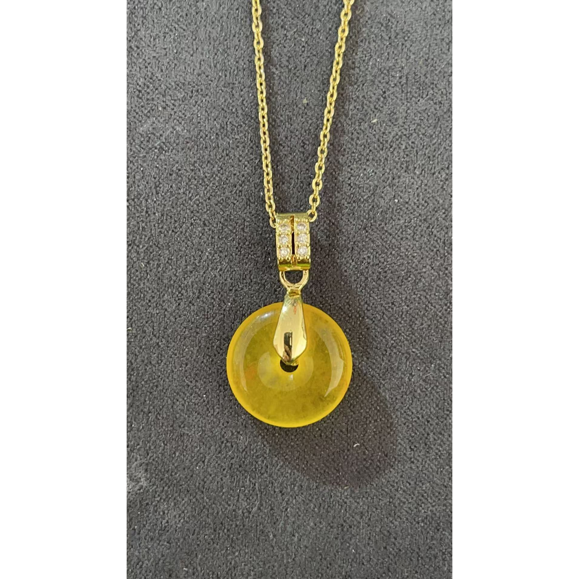 吊坠 福玺甄选黄平安扣吊坠7751