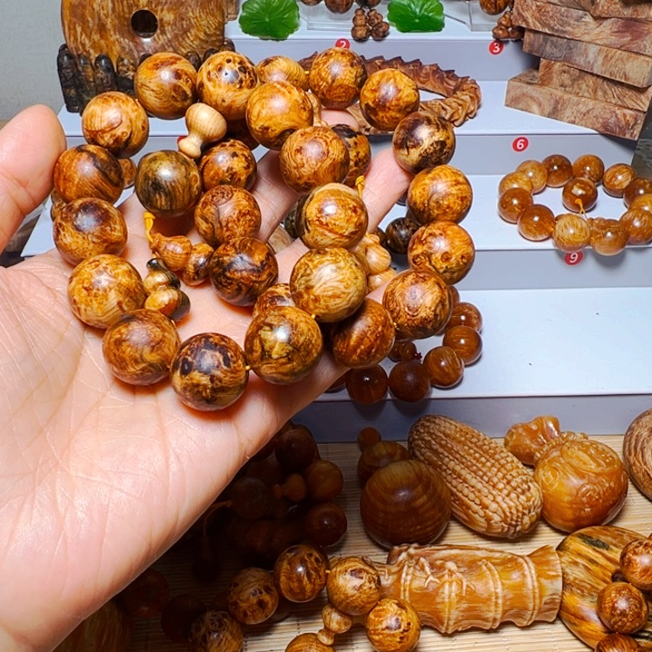 田***兄木质非金属琥珀木高品老料手串