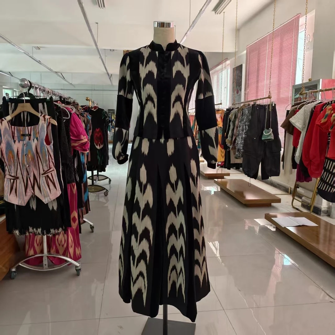 KF120 新款和田黑色atlas 裙子套装