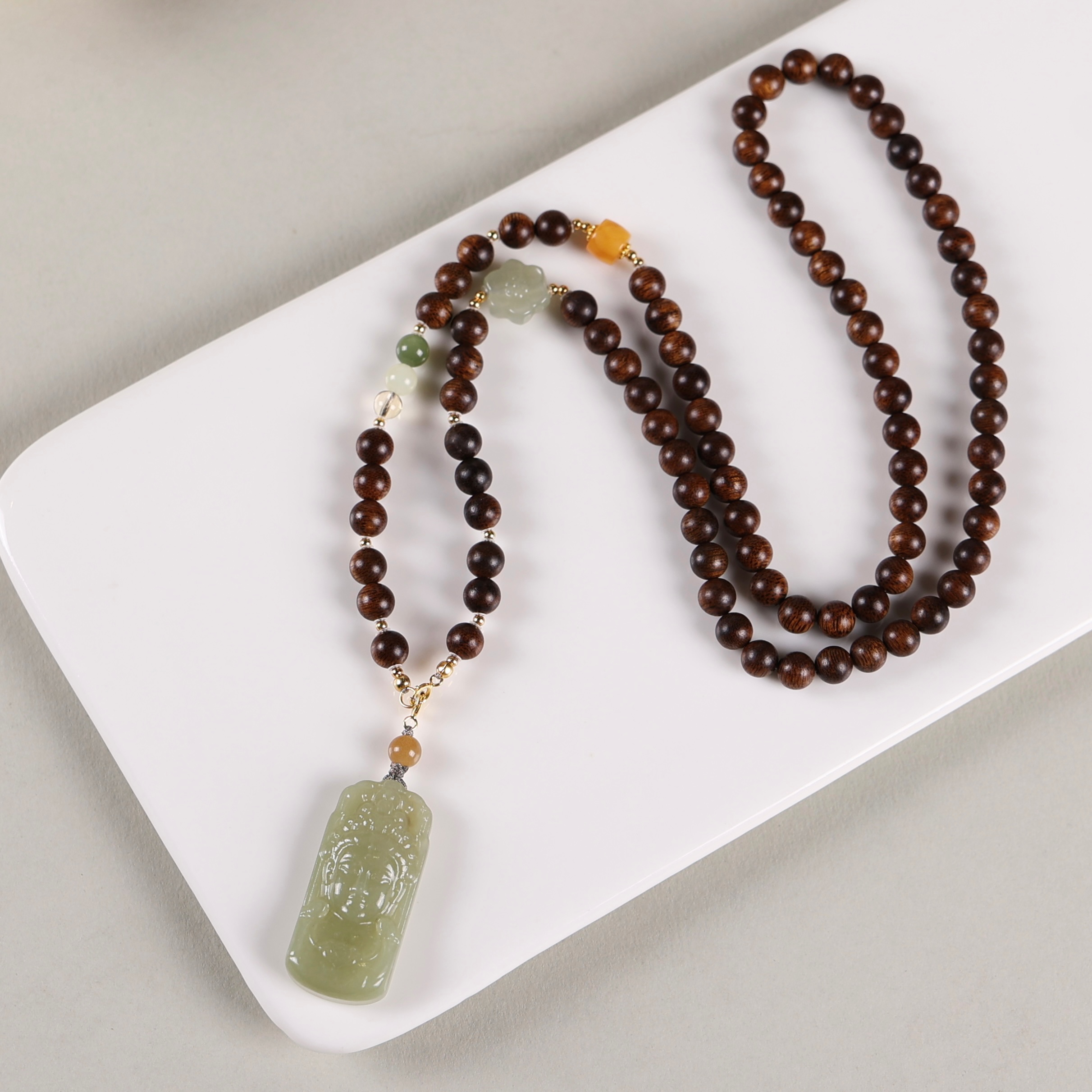 沉香【揽香集】-沉水富森红土0.6长链+观姐姐设计款