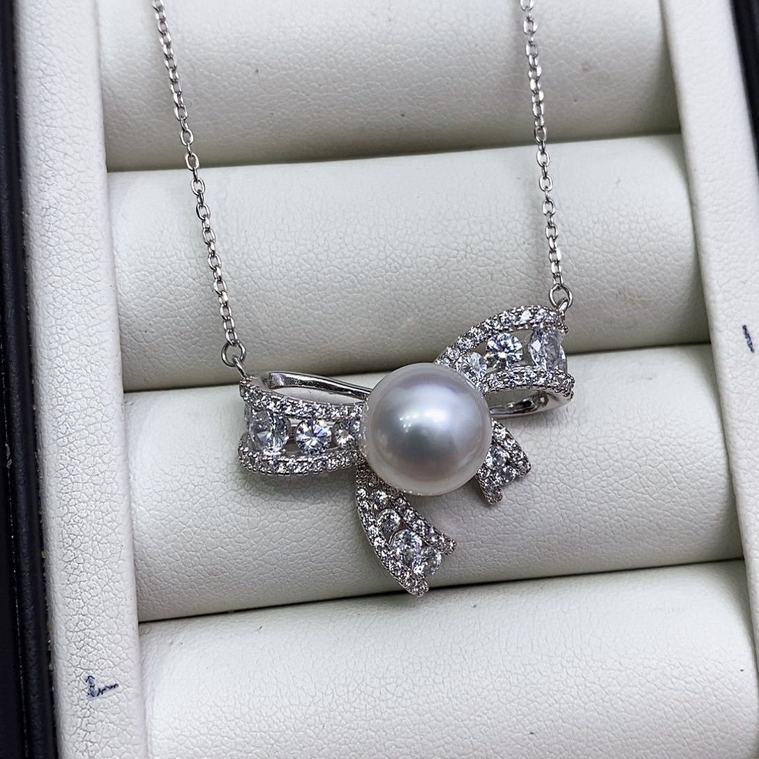 海水珍珠颈饰银S925镶嵌10-11mm