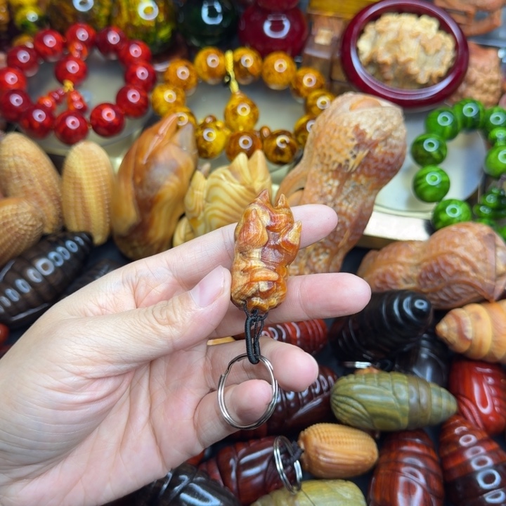 松木琥珀木文玩手串