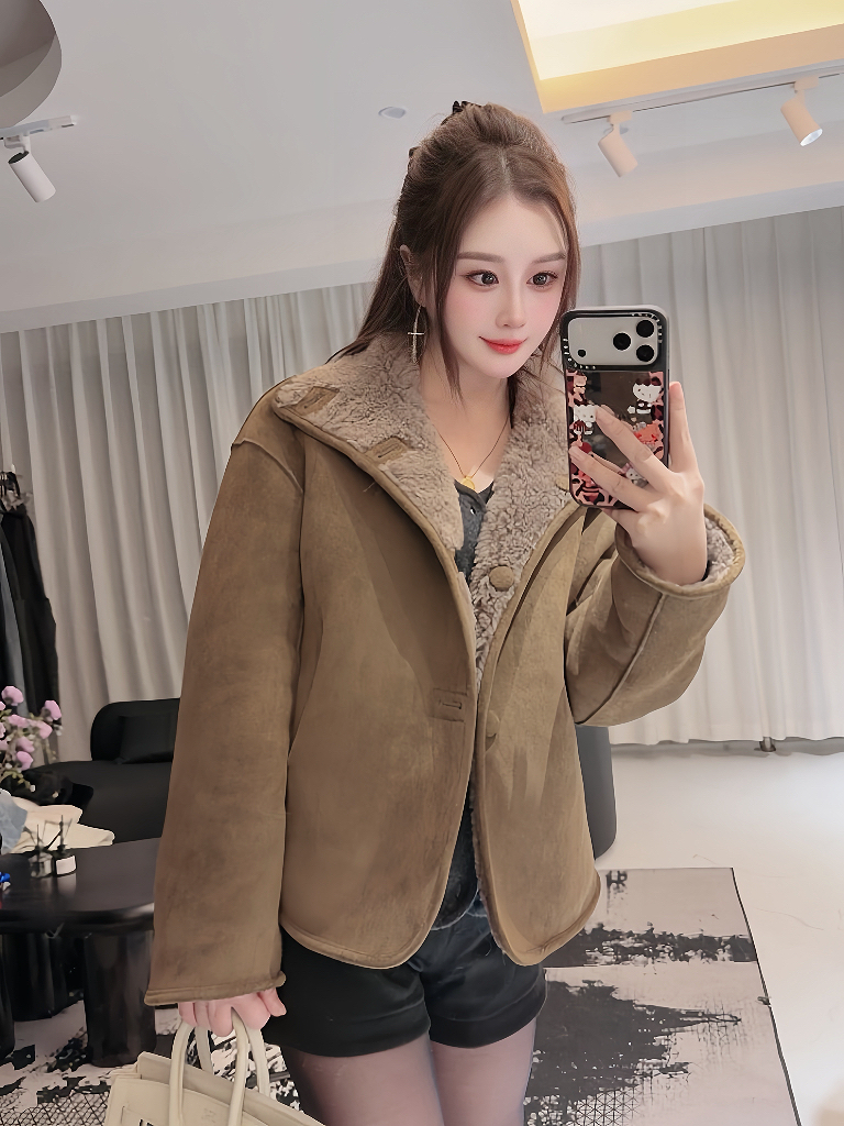 美美酱现货秒发 海宁2025新款100%羊毛双面穿休闲外套