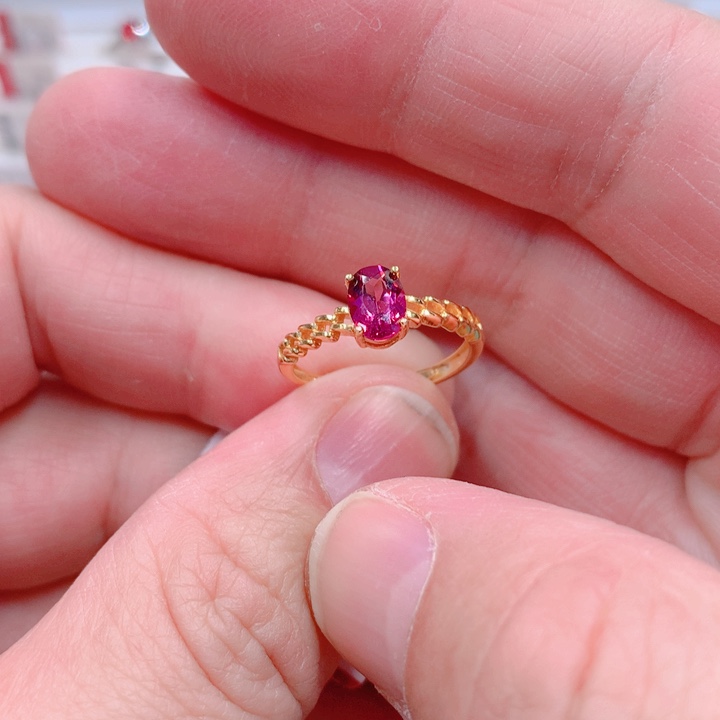 石榴石戒指银S925镶嵌