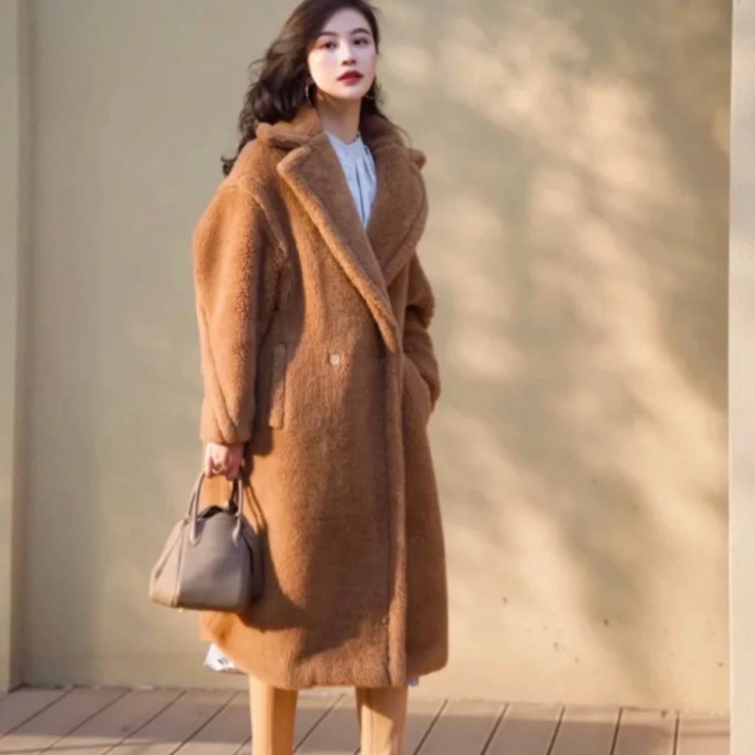 99新 MaxMara 玄色 经典棕色泰迪大衣 S码 99新