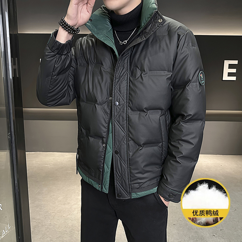 秋冬立领羽绒服休闲时尚百搭保暖夹克外套男士8818