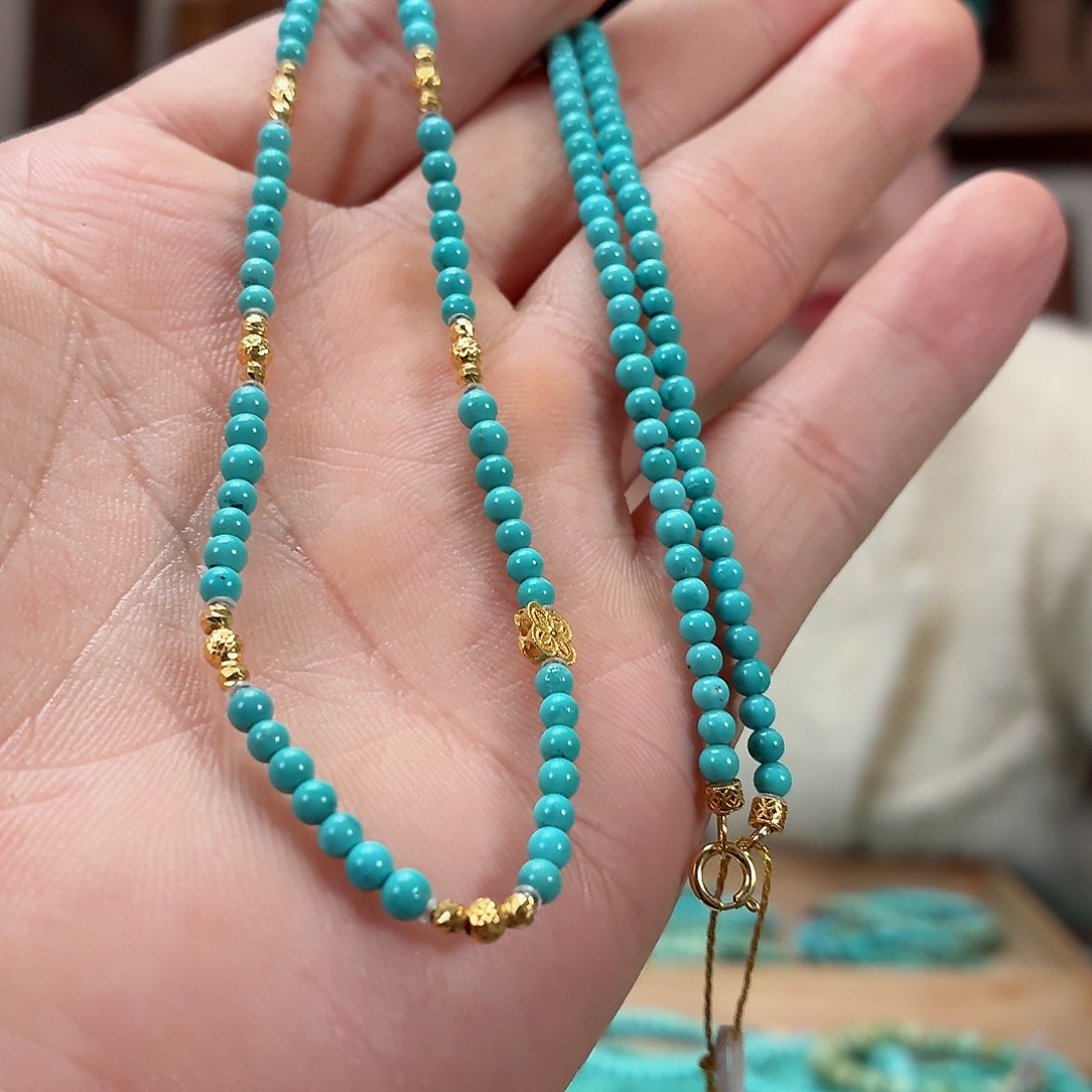 18K金镶嵌绿松石珠宝奇石