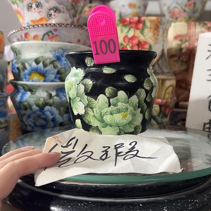 景德镇手绘花盆 满38包邮