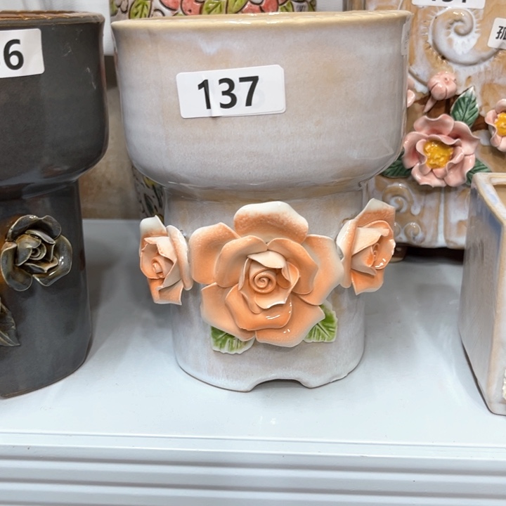 紫砂花盆粗陶材质多肉花盆