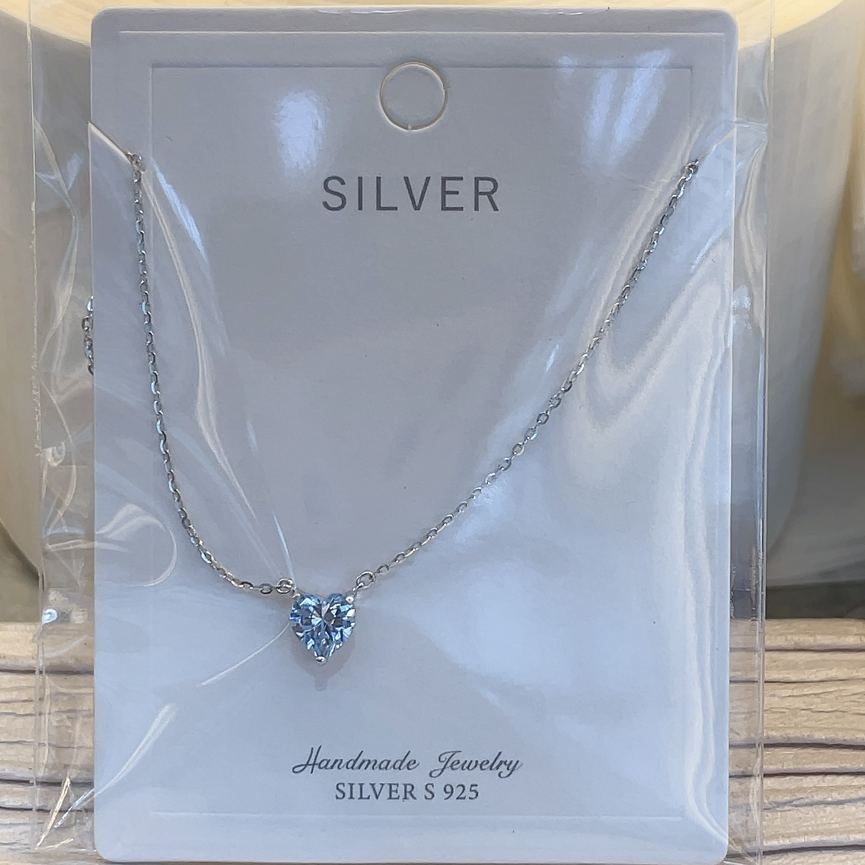 链子925银 E645海洋之心小心项链